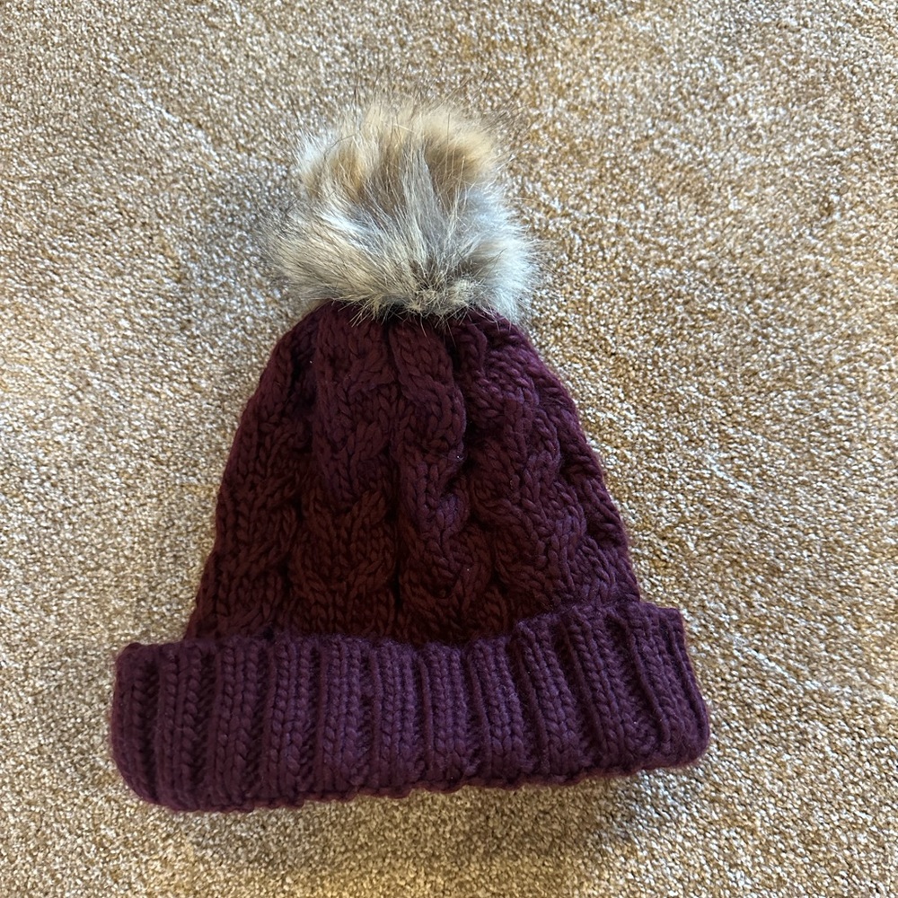 bp maroon cable knit beanie